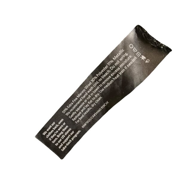 Eileen Fisher Metallic Black Open knit cardigan sweater holiday large NWOT wool - Picture 5 of 7